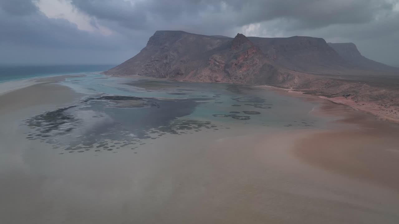 Cloudy Sky Over Detwah Lagoon On The Coast Of Socotra In Yemen