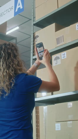 warehouse workers scanning and handling packages