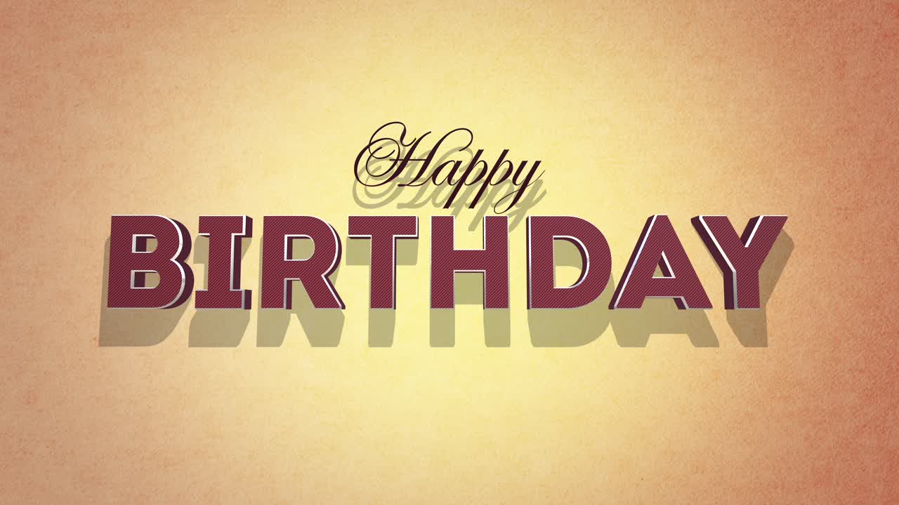 tarjeta estilizada de felicitaciones de cumpleaños con fondo gradiente y fuente manuscrita