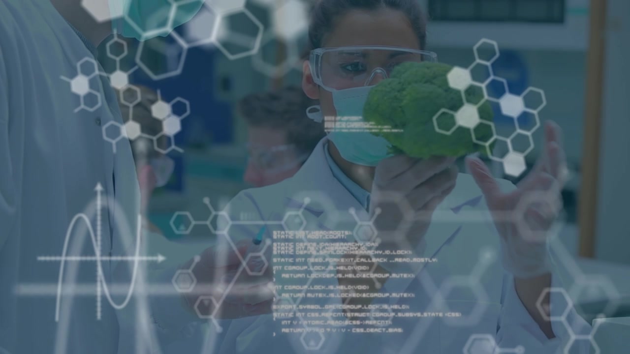 Animation of data processing over diverse male and female scientists