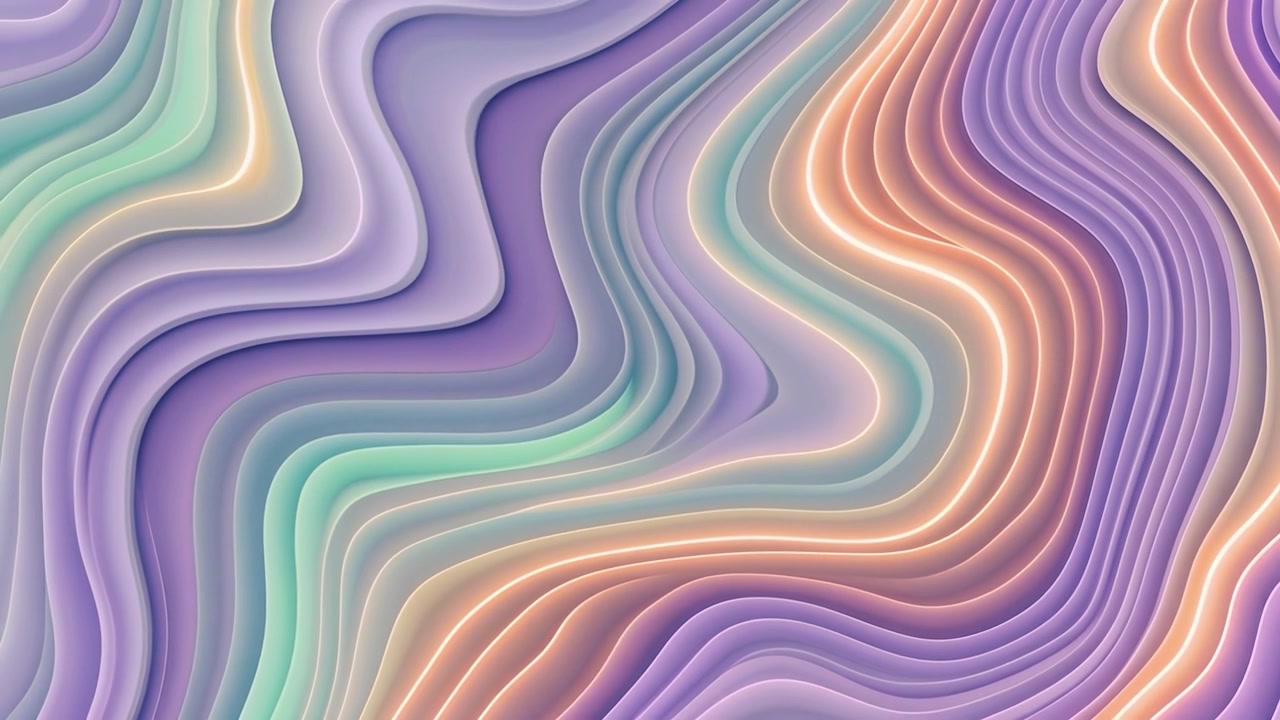 Abstract Background with Flowing Pastel Wavy Lines