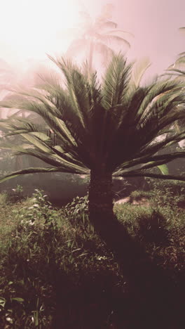 a palm tree in a tropical forest