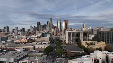 downtown los angeles skyline from the arts district