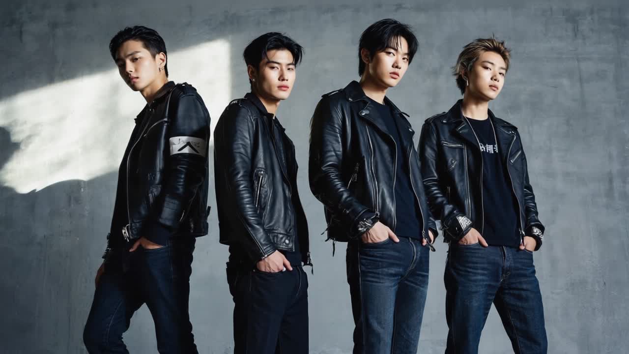 Group of men in leather jackets