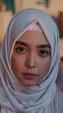 portrait of a young woman in a hijab