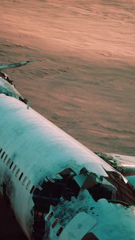 the wreckage of a plane in the desert