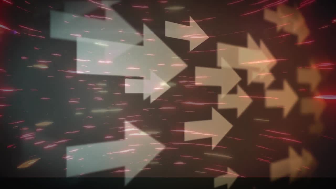 움직이는 빛의 흔적에 대해 여러 개의 화살표 아이콘