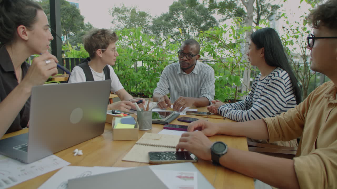 Diverse Business Team Meeting Outdoors