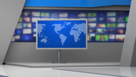 3d virtual news studio background loop