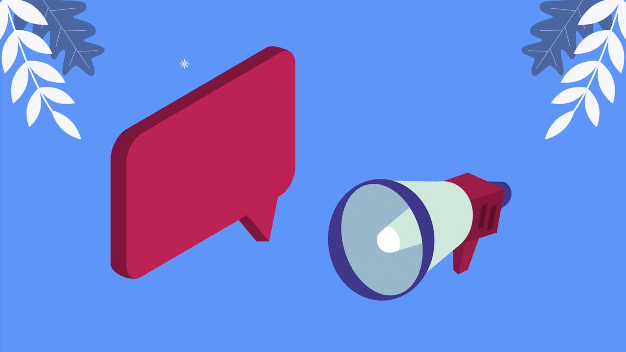 megáfono con burbuja de habla