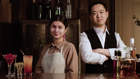 female and male bartenders