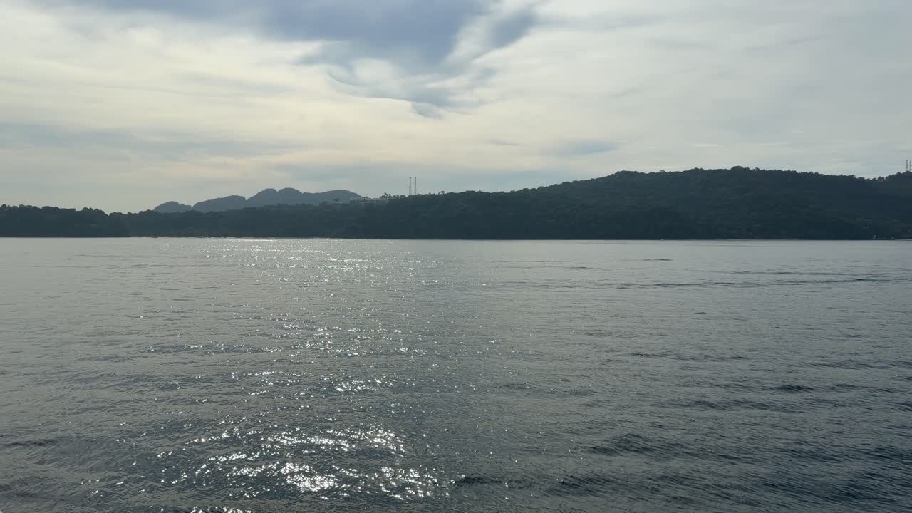 Phi Phi Islands in the Andaman Sea Thailand, view from ferry Southeast Asia