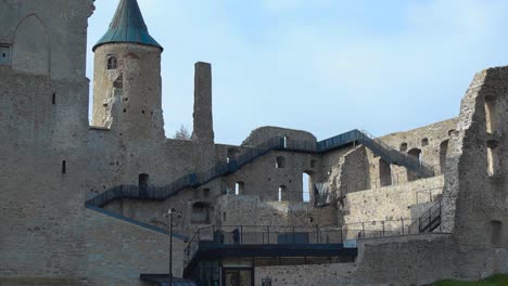 exploring the ruins of a medieval castle