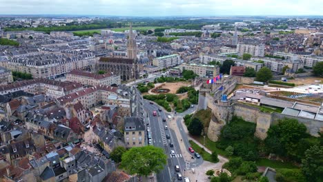 church of saint-pierre and caen castle, caen in normandy, france