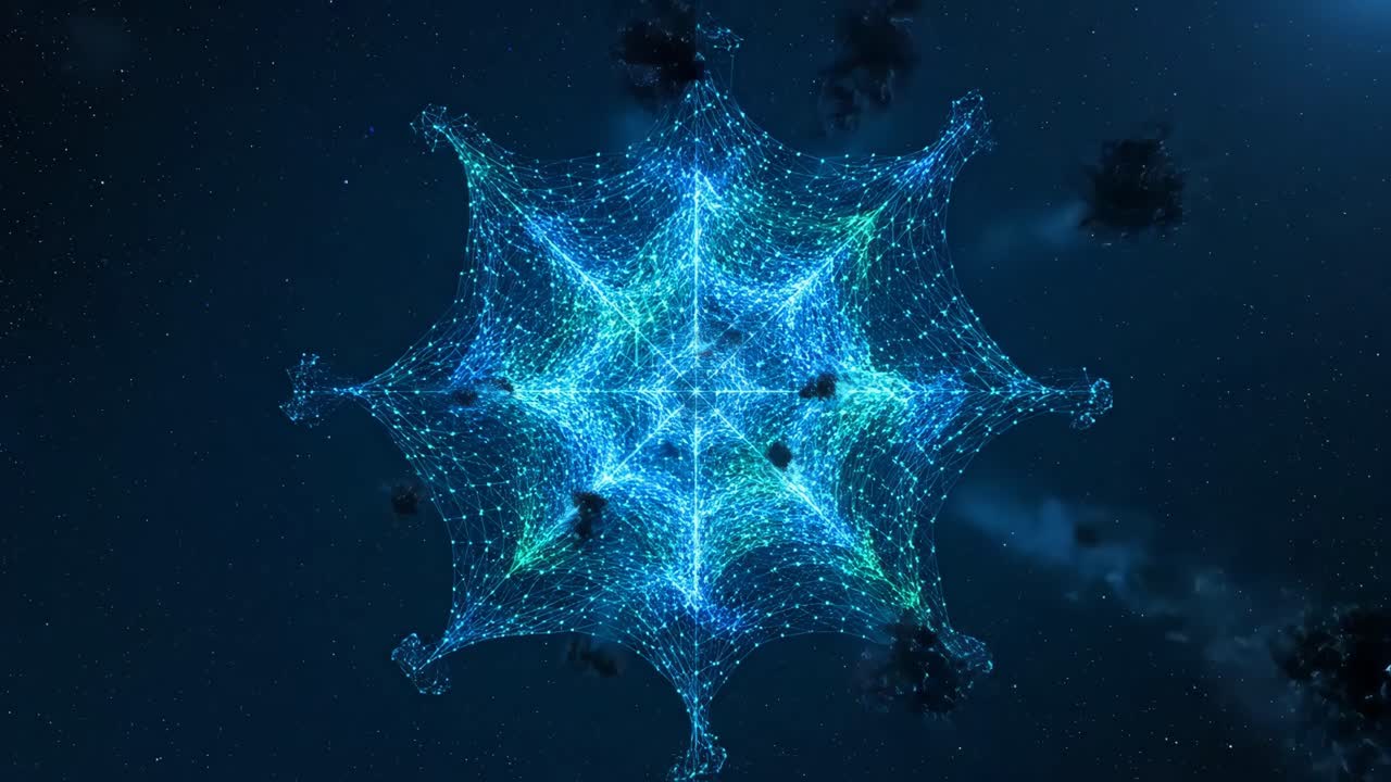 Abstract Digital Network in Space