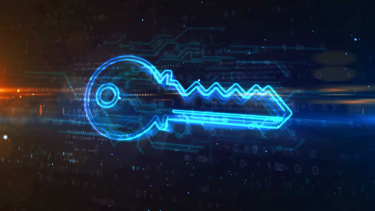 símbolo de encriptación de la clave animación de bucle abstracto