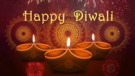 diya lamp with fire lighting for diwali deepavali or dipavali indian festival of lights loop 4k