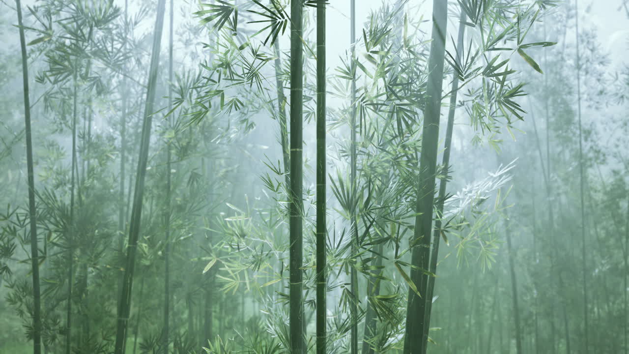 bosque de bambú con luz solar natural de la mañana en el jardín plantado