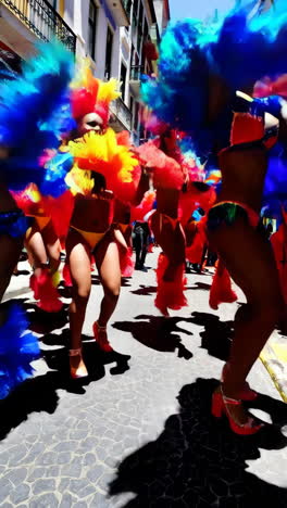 colorful carnival parade in a city street