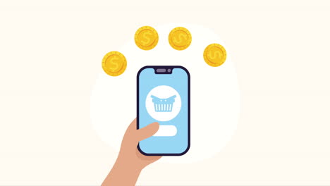 smartphone device technology ecommerce animation