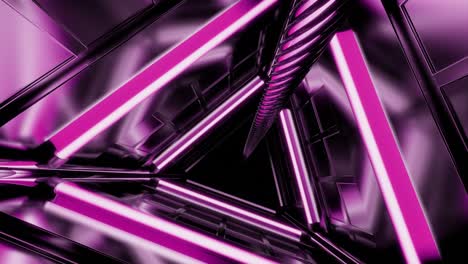 diseño de luces de neón rosadas geométricas abstractas