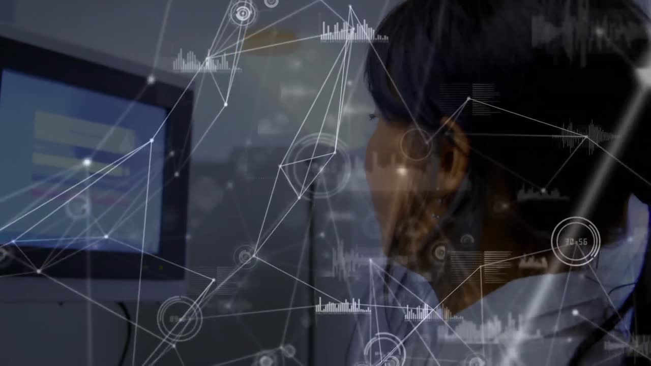 Animation of network of connections and data processing over doctors
