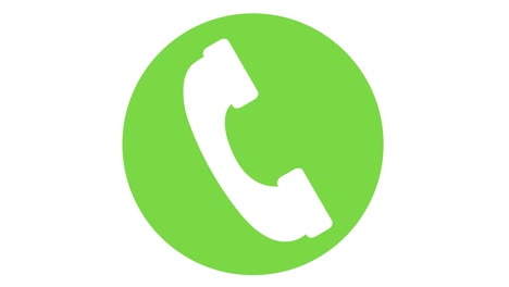 icono de teléfono celular llamada entrante símbolo de bucle animación verde