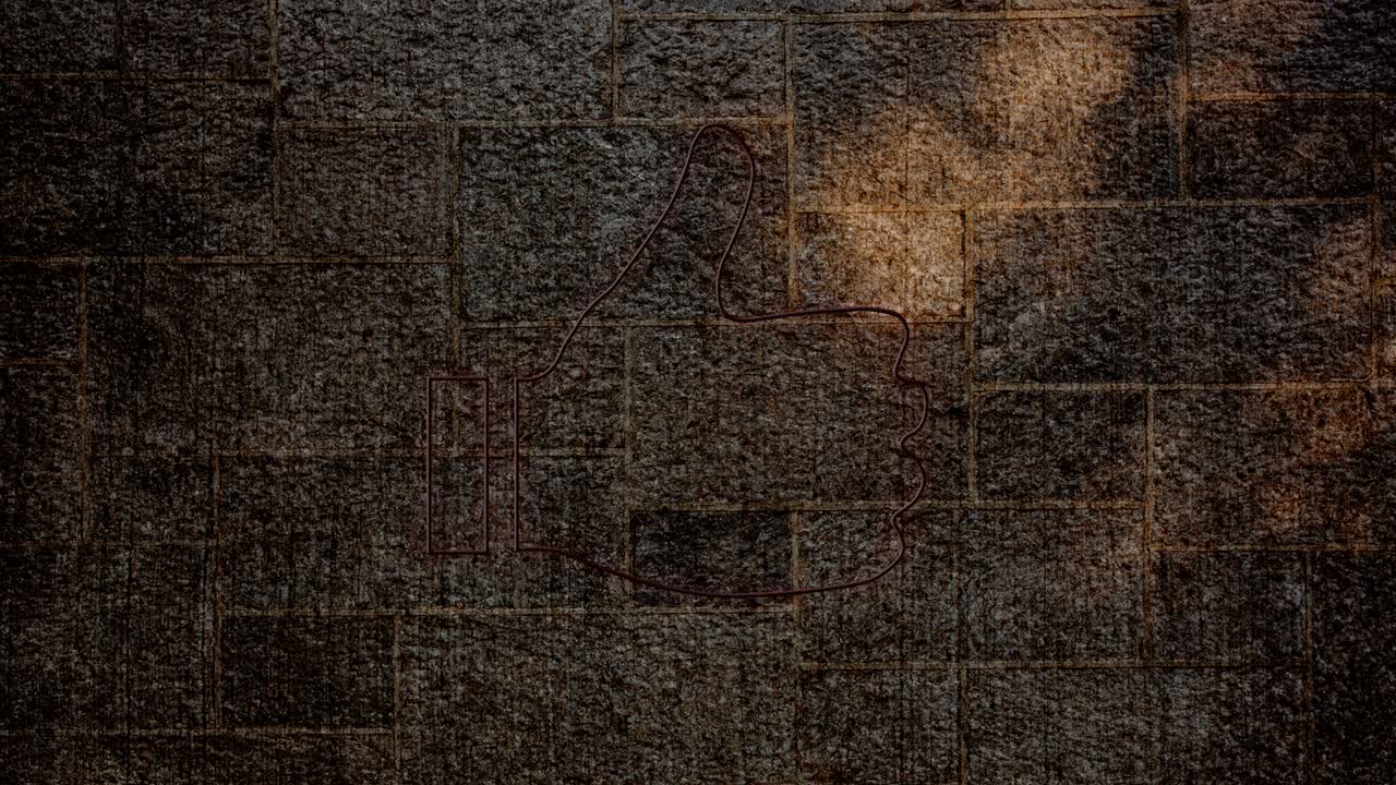 animación de pulgares luminosos de neón hacia arriba icono en la pared de ladrillo