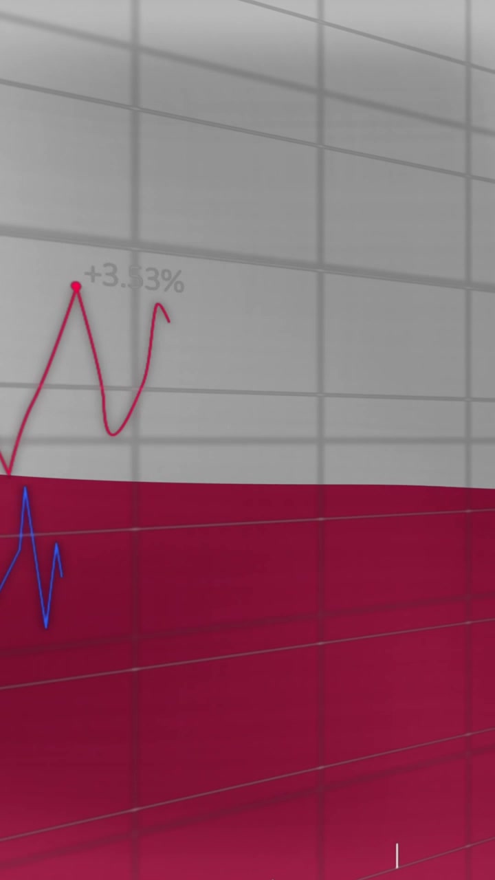 Animation of data processing over flag of poland