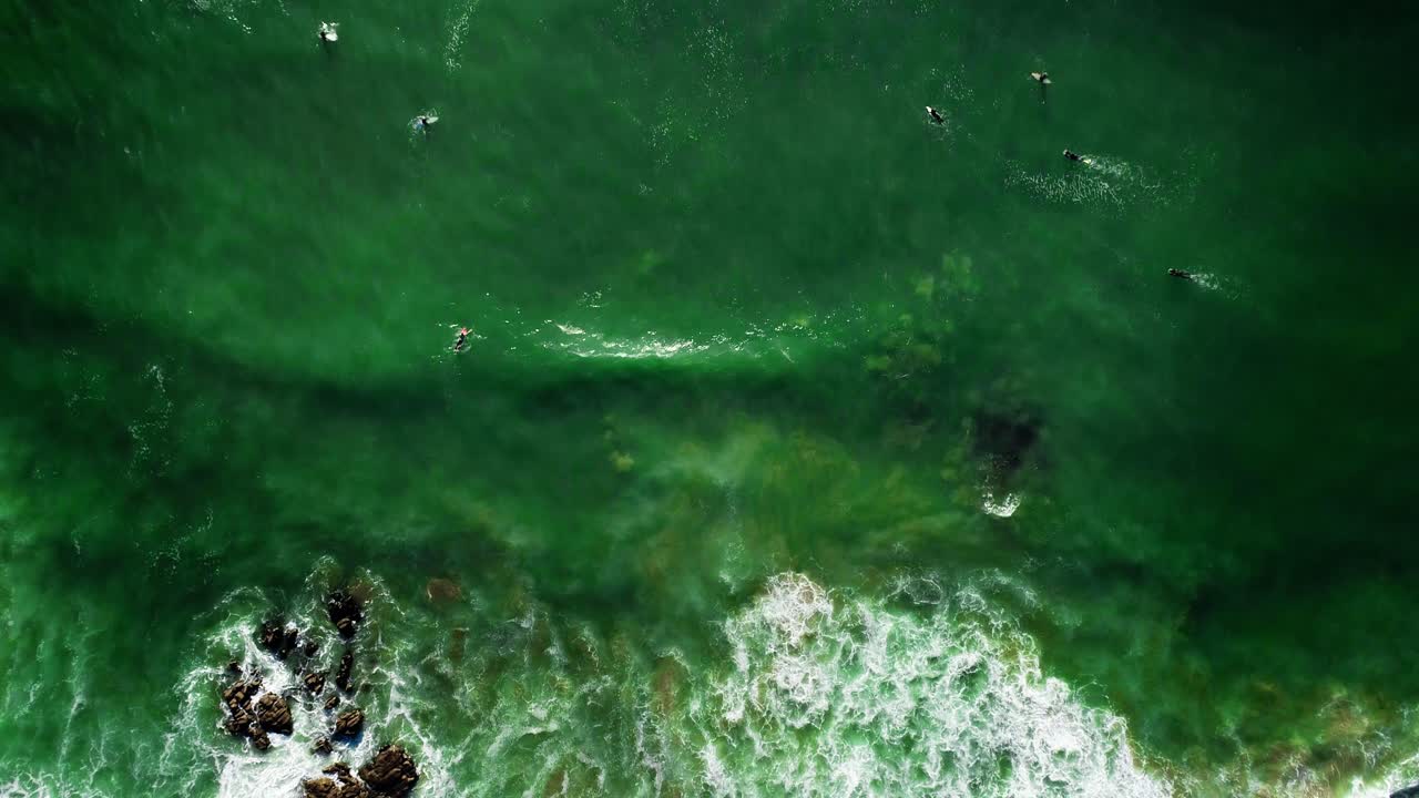Veduta aerea con drone delle onde della spiaggia.