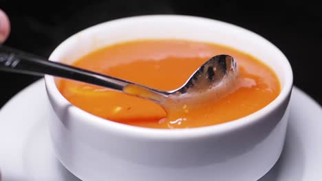 bowl of hot orange soup