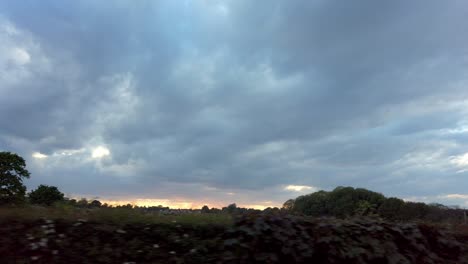 UK-Cycling-driving-POV-Sunset-cloudy-across-road