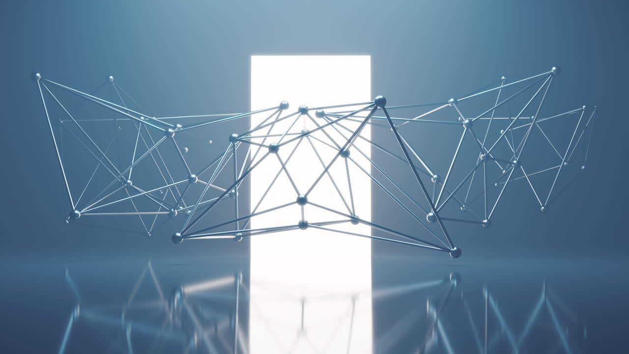 기하학적 구조와 안개 장면, 3d 렌더링