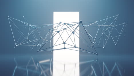 estructura de geometría con escena de niebla, renderización en 3d.