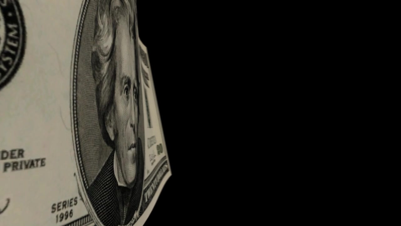Nærbilleder af amerikanske tyvedollarsedler