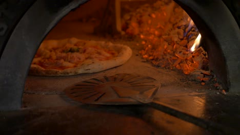 pizza baking in wooden oven part 3 from 3 4k