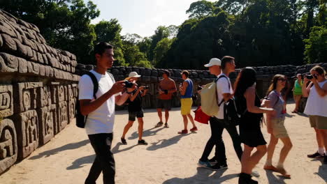 tourists explore ancient ruins