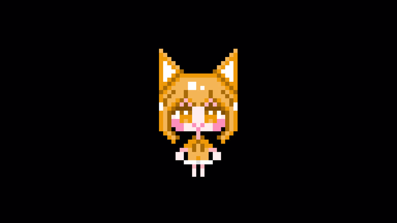 Pixel Cat girl Waiting short hair Looping animation. 1080p (9).mov