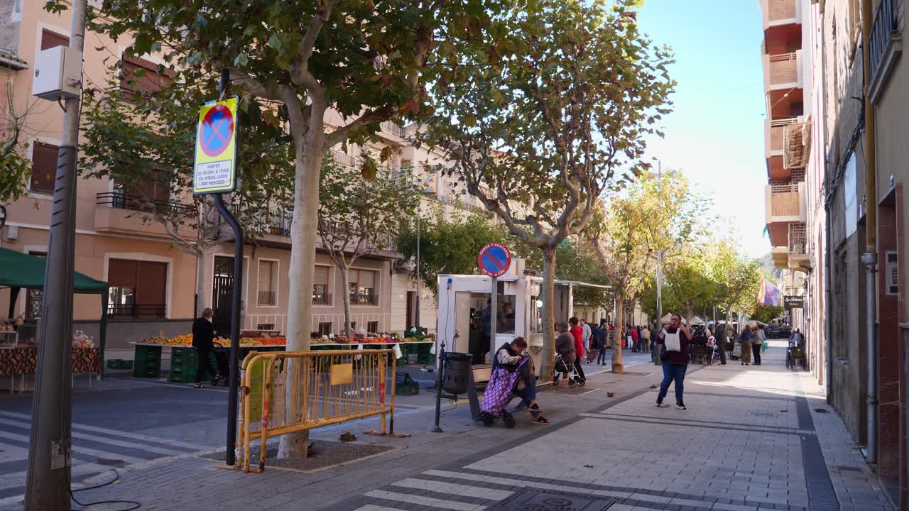 The Christmas market on a sunny day