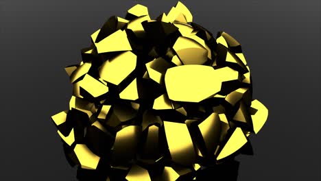 3d rendering modern background. computer generated glass black ball falls and destructions into shards