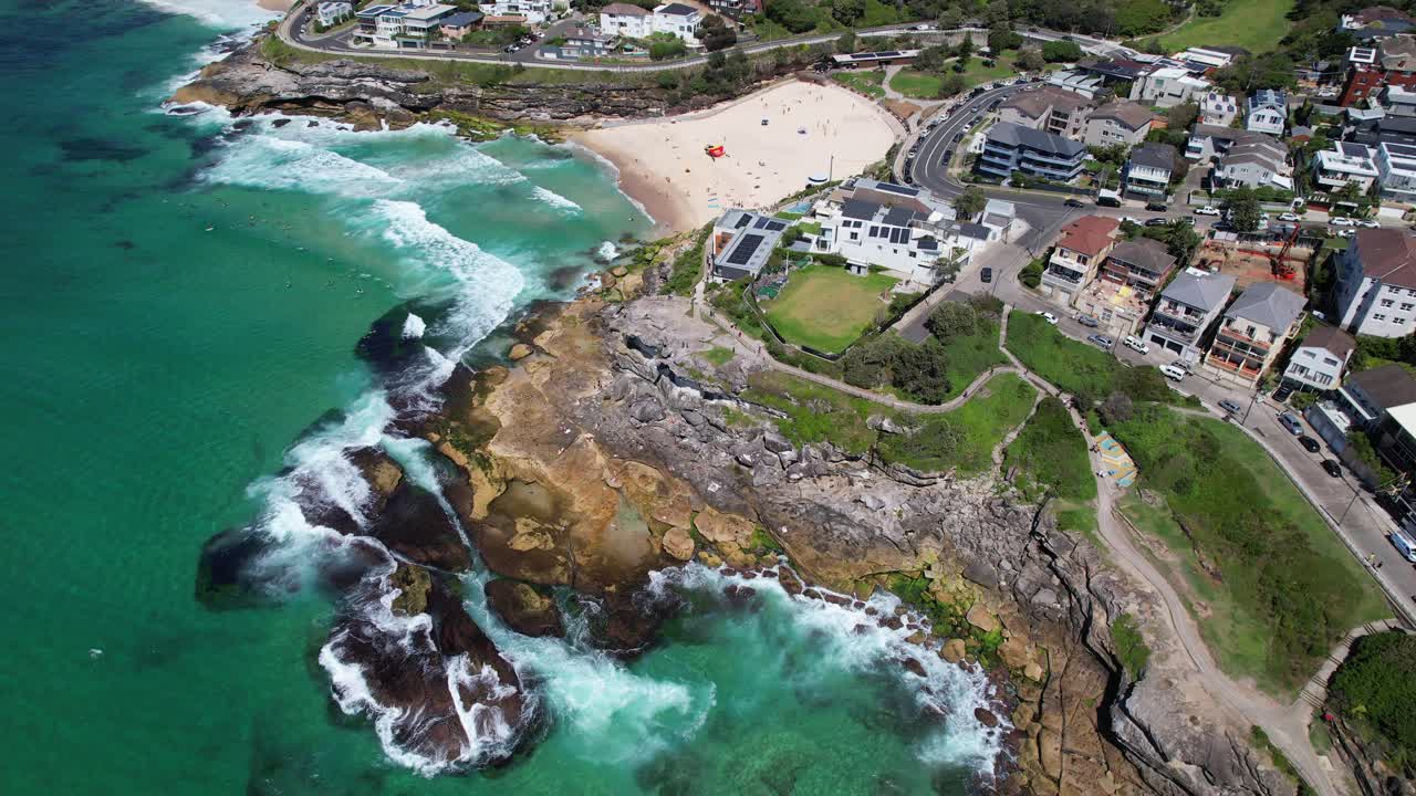 Drone Shot Over Tamarama Beach In Sydney, NSW, Australia