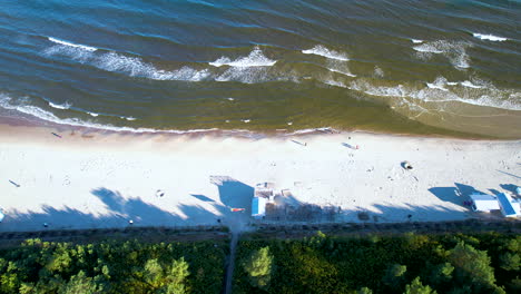 aerial birds eye view over bright sunny krynica