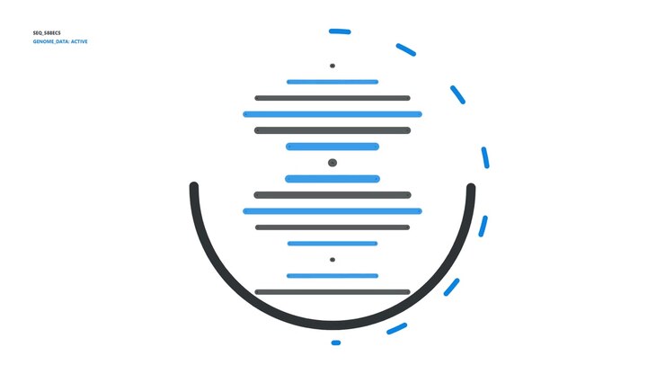 Animated DNA Helix Loading Sequence with Digital Data Interface