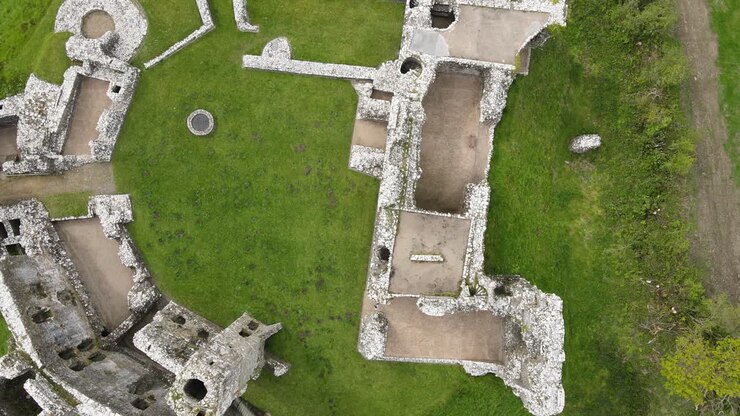 Rovine del Castello di Llawhaden a Pembrokeshire, Galles, Regno Unito