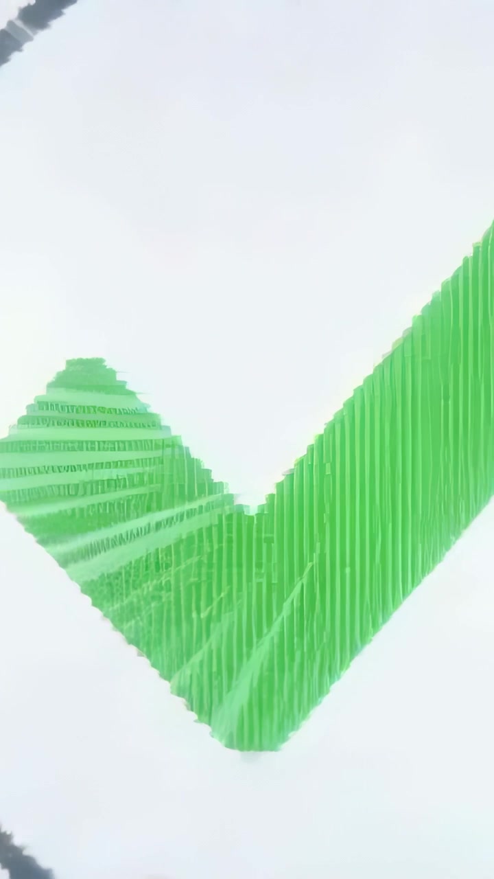 Vertical video: Starting white badge zooming closer in dark HUD, revealing green checkmark