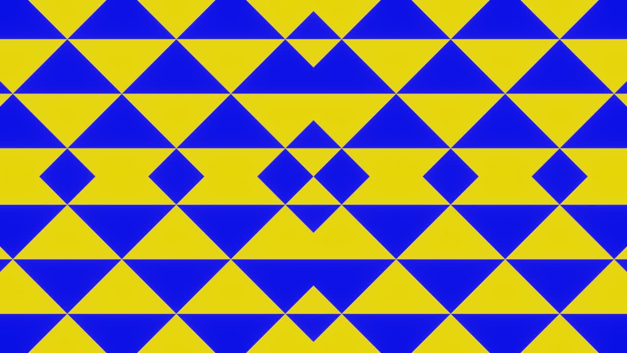 黄色と青の正方形と三角形のループされた滑らかなアニメーション