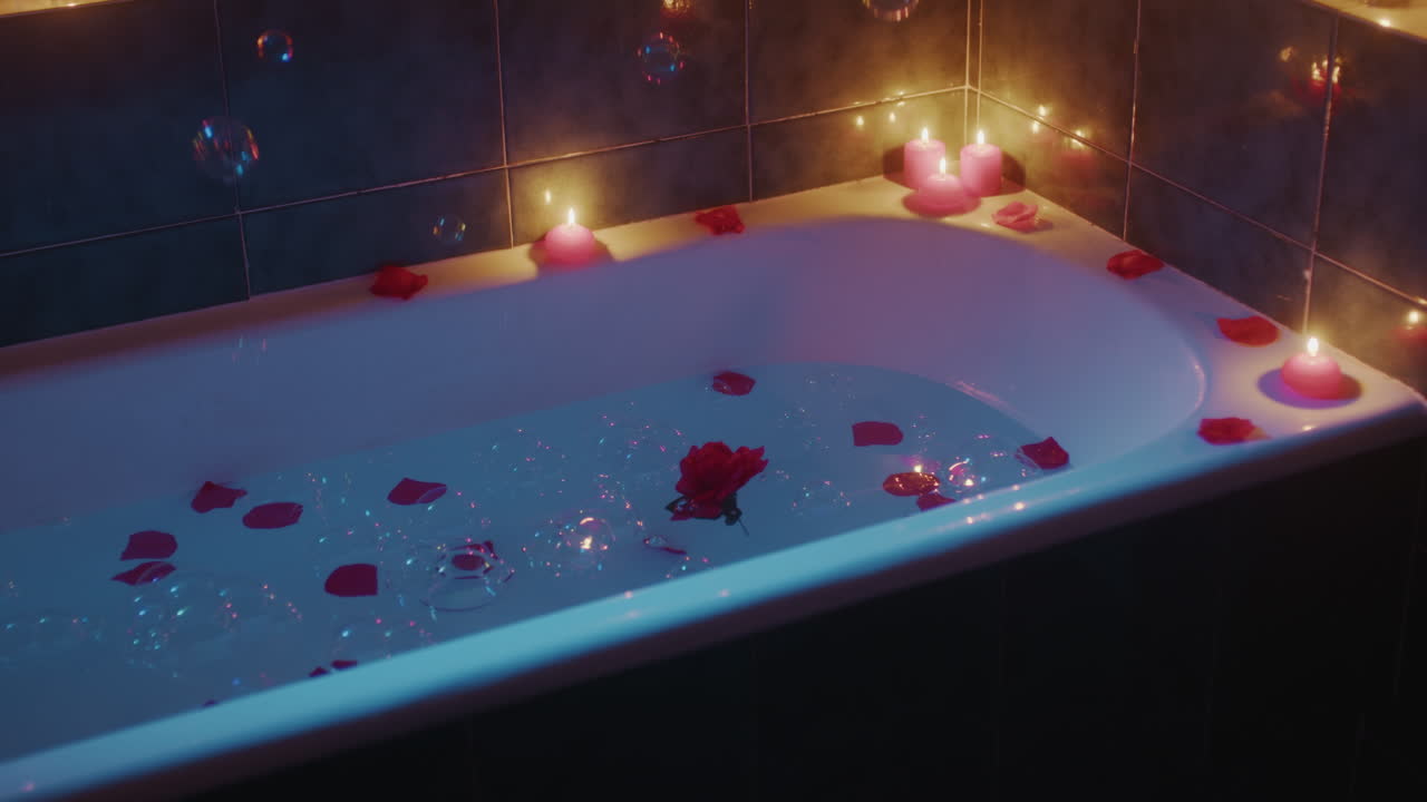 밤에 발렌타인 데이 욕조