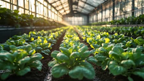 greenhouse farming of leafy green vegetables