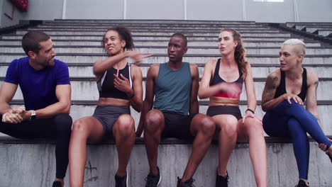 friends celebrating a workout