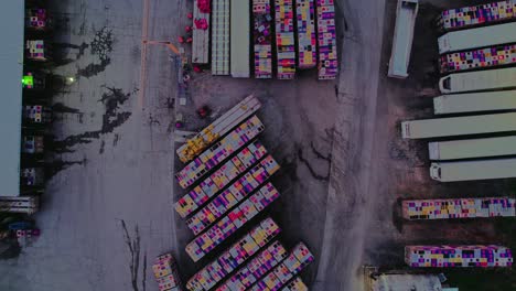 Descending-aerial-over-poultry-company-in-Marietta,-Georgia